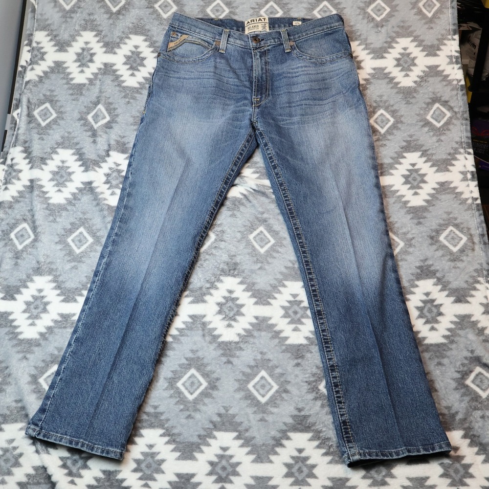 Ariat M4 Relaxed Straight Leg Jeans Mens 36x34 Blue Denim Medium Wash